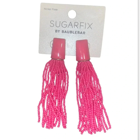 BaubleBar Jewelry - NWT Pink Beaded Tassel Earrings
